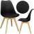 Springos black dining chair with padded seat, angled view