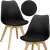 Two Springos black dining chairs with padded seats