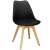 Front angled view of Springos black dining chair
