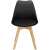 Front view of Springos black dining chair with padded seat and wooden legs