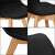 Close-up collage of Springos black dining chair details: seat, legs, back