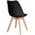 Side-back view of Springos black dining chair