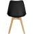 Back view of Springos black dining chair with wooden legs