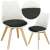 Springos dining chairs with white seat and black cushion, set of 2