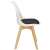 Springos dining chair with white seat and black cushion, side view