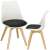 Springos dining chairs with white seat and black cushion, set of 2