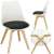 Springos dining chair with white seat and black cushion, multiple views