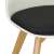 Springos dining chair with white seat and black cushion, close-up