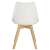 White Springos dining chair with wooden legs, back view