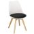 Modern white dining chair by Springos with black seat cushion
