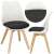Springos dining chair with wooden legs and black seat