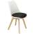 Side view of Springos dining chair with wooden legs