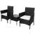 Springos Alabama black technorattan garden seating set