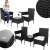 Collage of Springos Alabama black technorattan garden seating set details