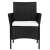 Springos Alabama black technorattan garden chair with ecru cushion, front view