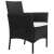 Springos Alabama black technorattan garden chair with ecru cushion, side view
