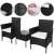 Springos Alabama black technorattan garden seating set with cushion detail collage