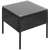 Springos black wicker garden table with glass top