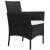 Springos black wicker garden chair with white cushion