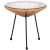 Springos garden table with glass top and beige rattan frame, front view