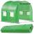 Springos greenhouse tunnel cover, 2 x 2 x 2 x 2 m, green, with plants inside and rolled up