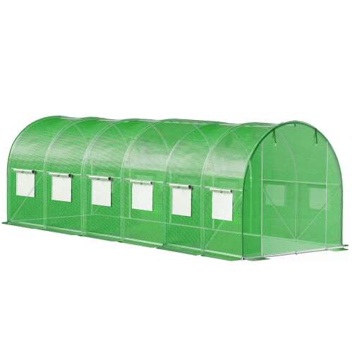 Оранжерийно фолио Springos 6x3x2m, UV защитено - зелено