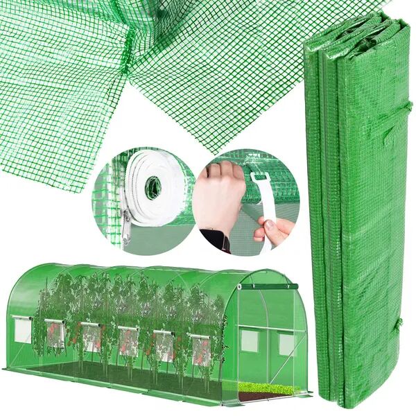 Springos Üvegház Fólia 6x3x2m, UV védelemmel ellátott - Zöld