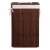Springos bamboo laundry basket with lid, brown, 72 liters, front view