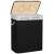 Springos bamboo laundry hamper with lid, black, lights and darks label, open lid view