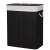 Springos bamboo laundry hamper with lid, black, lights and darks label, front view