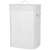 White bamboo laundry hamper with lid and rope handles