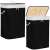 Springos bamboo laundry hamper with lid, black, 72 liter capacity