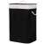Springos bamboo laundry hamper, black, 72 liter capacity, side view