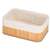 Springos bamboo storage basket with fabric lining
