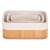 Set of three Springos bamboo storage baskets with fabric lining, different sizes