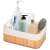 Springos bamboo storage basket with bathroom items inside