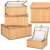 Springos bamboo storage boxes, set of 3, different sizes, with lids open and closed