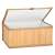 Springos bamboo storage box with lid open, light brown color