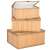 Springos bamboo storage boxes, set of 3, different sizes, with lids closed