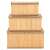 Springos bamboo storage boxes, set of 3, front view