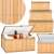 Springos bamboo storage boxes, set of 3, with the largest box open and filled with toiletries