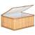 Springos bamboo storage box with lid open, angled view