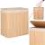 Springos bamboo laundry hamper with lid closed, showing the natural bamboo color and fabric trim