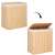 Springos bamboo laundry hamper with lid open and closed, showing the fabric liner and rope handles