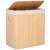 Springos bamboo laundry hamper with lid, angled view
