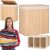 Springos bamboo laundry hamper with lid and 3 compartments, in use