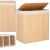 Springos bamboo laundry hamper with lid and 3 compartments