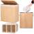 Springos bamboo laundry hamper with lid, 3 compartments, beige, 150L, collage