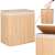 Springos bamboo laundry hamper with lid, 3 compartments, beige, 150L, collage