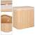Springos bamboo laundry hamper with lid, 3 compartments, beige, 150L, collage